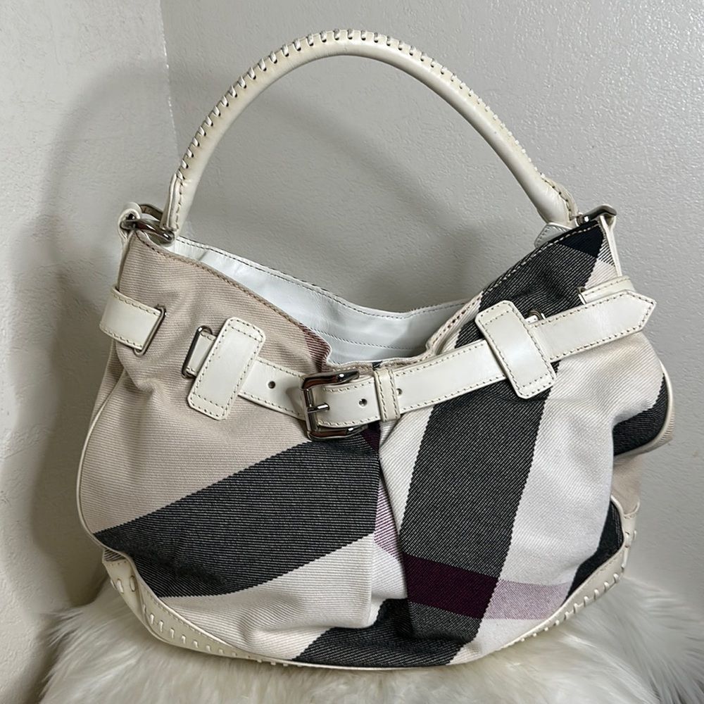 Burberry Hobo Bag in Cream and Black